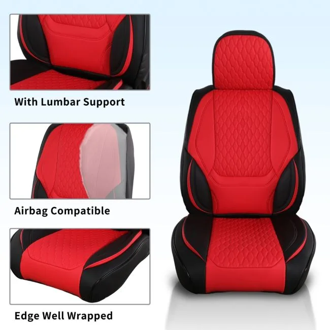 Rufus Semi-Custom Fit Car Seat Covers - Leatherette – Front Seat Pair - Image 3